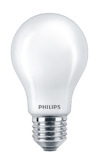 Vit glödlampa med metallisk sockel och texten "PHILIPS" tryckt nära basen.