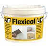Hink med texten "LIP Flexicol" och instruktioner. Bild visar applicering av material på vägg.