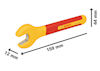 Gul och röd Bosch Professional skiftnyckel med dimensioner markerade: 159 mm lång, 12 mm bred, 44 mm hög.
