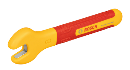 Gul och röd skiftnyckel med märkningen "BOSCH Professional".