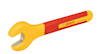Gul skiftnyckel med rött handtag, Bosch-logotyp och texten "professional".