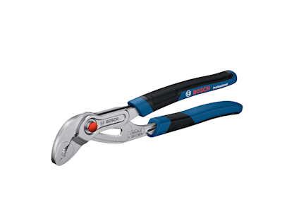Polygriptång med blått och svart handtag, märkt "Bosch Professional".