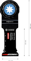 Bosch EXPERT MetalMax AIZ 32 AT sågblad, 32 mm bredd, 108 mm längd, 55 mm skärdjup, Swiss Made.