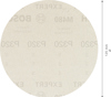 Rund, perforerad slippappersskiva med text som anger kornstorlek P280, diameter 125 mm.