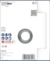 Förpackning för Bosch Pro, Bosch Expert med QR-kod och symboler för borrspecifikationer.