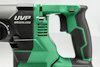 Grön och svart elektrisk handhållen borrliknande verktyg med texten "UVP BRUSHLESS".