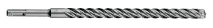Metallborr med spiralformade skär och SDS-fäste.