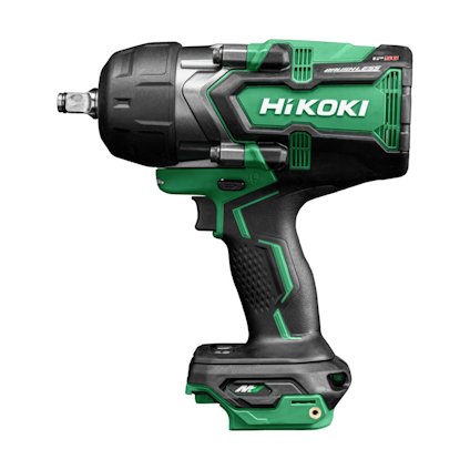 Grön och svart mutterdragare med märket "HiKOKI" och en kompakt design.