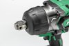 Sladdlös, batteridriven mutterdragare med grönt och svart handtag, metalliskt huvud.