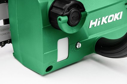 Grön elverktyg med svart ratt, märkt med texten "HiKOKI".