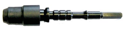 Adapter med SDS-plus-fäste och sexkantigt skaft i metall, med flera ringar längs skaftet.