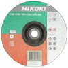 Rund kapskiva med etikett i grönt och rött, logotypen "HiKoki", samt teknisk information och symboler tryckta över ytan.