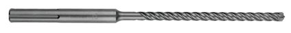 Metalliskt borr med spiralspår och cylindrisk axel, designad för SDS-max-fäste, placerat horisontellt mot en vit bakgrund.