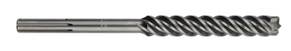 Metallborr med spiralformade skär och SDS-max-fäste, avsedd för hammare.