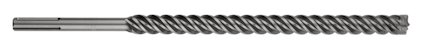 Metallisk borr med spiralformade skär och slät infästning i ena änden.