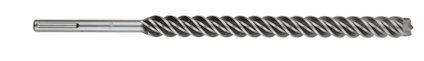 Metallisk borr med spiraldesign och SDS-max-anslutning.
