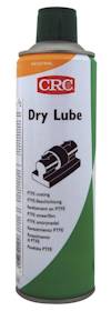 Sprayburk med etikett märkt "CRC Dry Lube" och ett svartvitt diagram på framsidan.