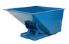 Blå metallcontainer med tippfunktion.