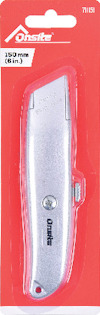 Silvrig hantverkskniv i röd förpackning märkt "Onsite 71151", 150 mm (6 in.).