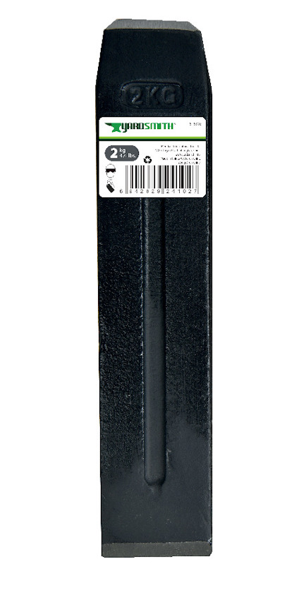 Svart, fyrkantig slägga på 2 kg med etikett som visar streckkod och logotypen "XPERT-SMIT".