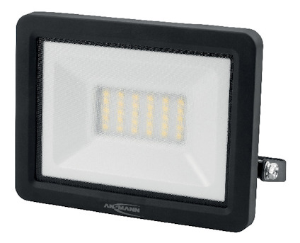 LED-strålkastare med svart ram och märke Ansmann.