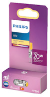 Förpackning av Philips LED-lampa, 1.7W, 20W motsvarande, 200 lumen, varmvit 2700K, G4-sockel.