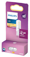 Förpackning för Philips LED-lampa, 3,7W-40W, varmvit 2700K, 470 lumen, G9-sockel.