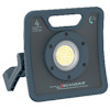 Arbetslampa med justerbart stativ, LED-ljus i mitten och texten "SCANGRIP", "DUAL SYSTEM", "4".