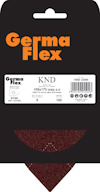 Förpackning med brun sandpapper av märket Germa Flex, etikett visar KND 100x170 zep 2,0.