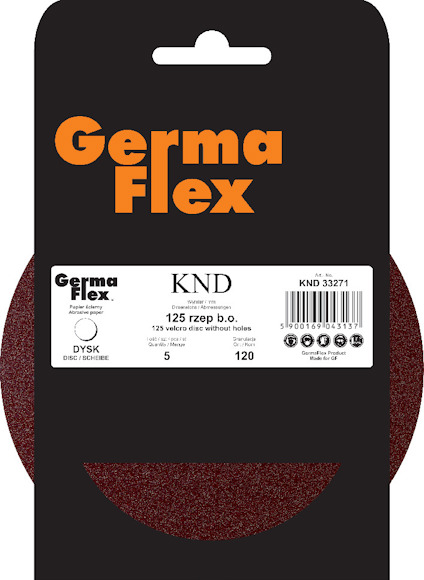 Sandskiva Germa Flex, KND 33271, 125 mm, korn 120, 5 st.