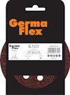 Förpackning innehållande en roterande sliprondell av märket Germa Flex, text och streckkod synliga.