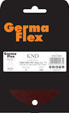 Förpackning med sliprondell, etiketttext: "Germa Flex", "KND", "150x150x100 zsep z.o. 11".