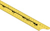 Gul linjal i plast med svarta markeringar och siffror från 1 till 30 centimeter.