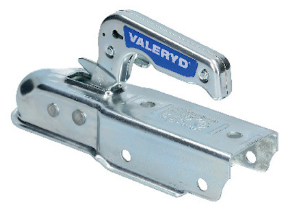 Metallkoppling med texten "VALERYD", synliga bultar och hål för montering.