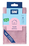 Rosa Sini rengöringsduk 30x30 cm med text "Yleispuhdistusliina" och 80% återvunnet material som visas på förpackningen.
