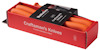 Röd låda med orange handtag, märkning: "Craftsman's Knives, 5 knives including 1 holster".