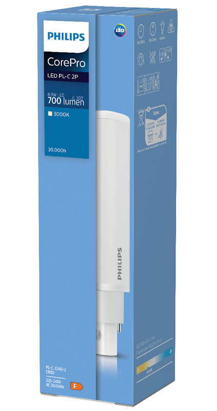 Förpackning för Philips CorePro LED PLC 2P, 700 lumen, 3000K.