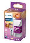 Philips dimbar LED-lampa i förpackning, 3,4W motsvarande 40W, E14, varmvit 2700K, 470 lumen.