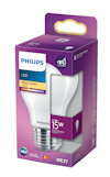 Förpackning av Philips LED-lampa, 1.5W, 220-240V, E27-sockel, varmvit 2700K, 150 lumen.