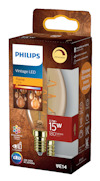 Förpackning för Philips Vintage LED-lampa E14, 2,7W-15W, 180 lumen, dimbar, flame färg.