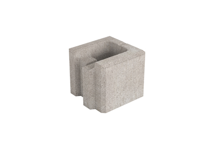 Grå betongblock med en rektangulär form och öppning på toppen.