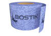 Blå rulle med texten "BOSTIK" och en ödla i svart tryck.